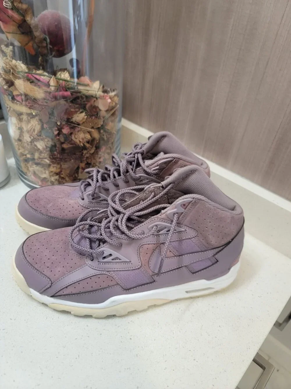 Nike Mens Size 10 Air Trainer SC High Bo Jackson Taupe Purple/ White/Grey Shoes - Picture 2 of 10